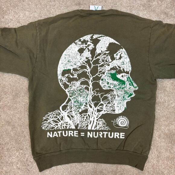 Online Ceramics Nature = Nurture Stop Killing Our Home Sweatshirt Small Hippie - Picture 4 of 12